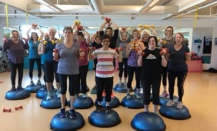 women in an exercise class